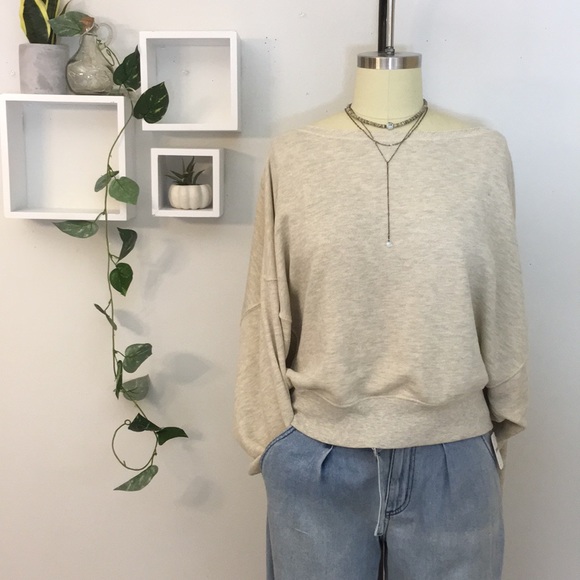 Free People Tops - Free People Boatneck Pullover Lounge Sweatshirt